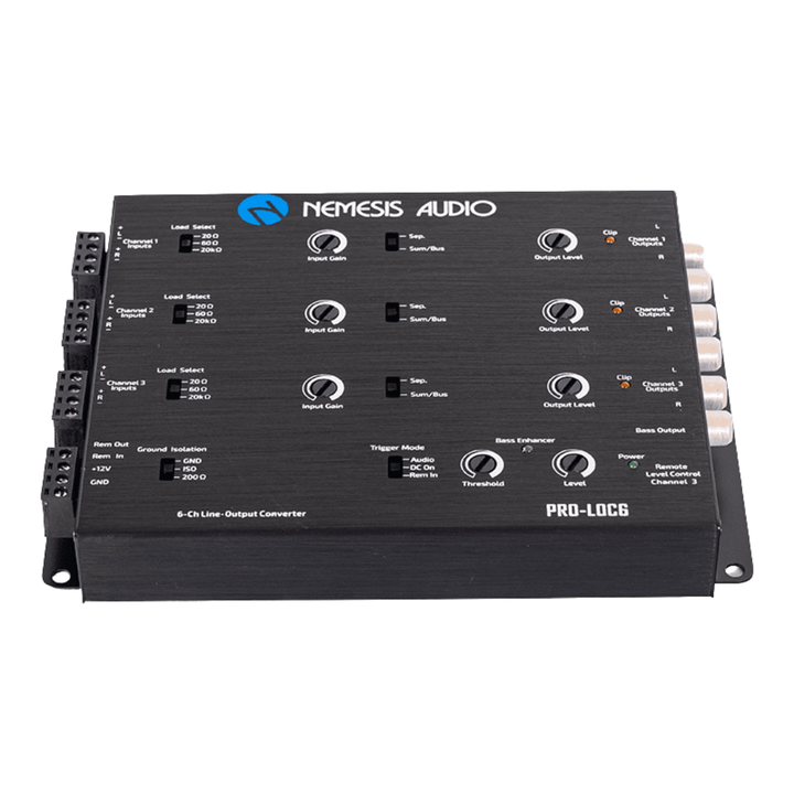 Nemesis Audio NA-LOC6 6-Channel Active Line Output Converter with Auto Turn-on, Load Resistors and Wired Bass Knob