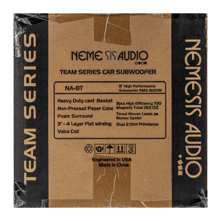 Nemesis Audio NA-T8 Team-Series 8" Subwoofer - 1500 Watts Rms Dual 1-ohm or 2-ohm