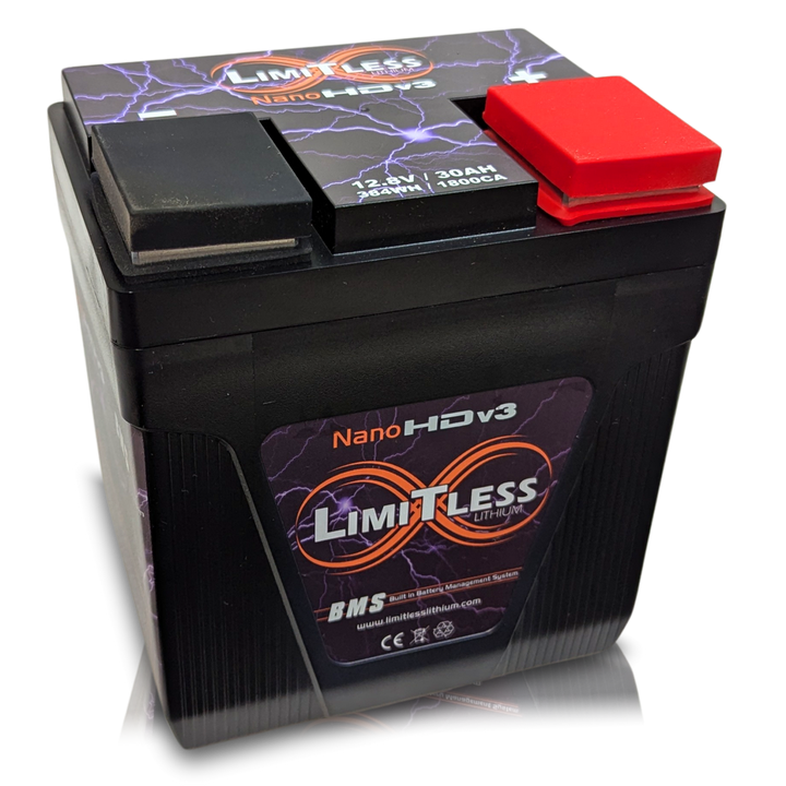 Limitless NanoHD-V3 Lithium Battery for Motorcycles & Powersports - 5,500 - 6,000 Watts Rms | 30Ah