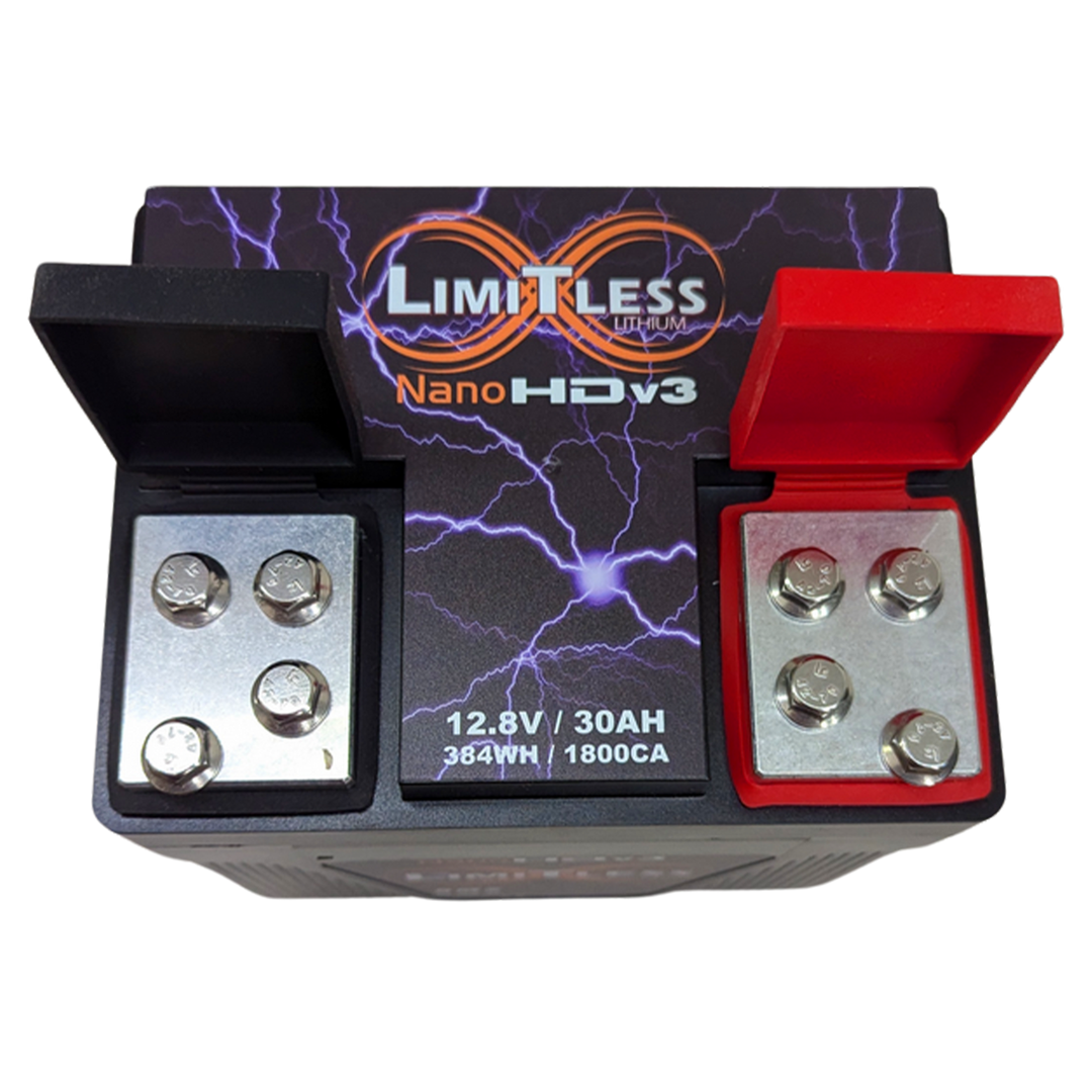 Limitless NanoHD-V3 Lithium Battery for Motorcycles & Powersports - 5,500 - 6,000 Watts Rms | 30Ah