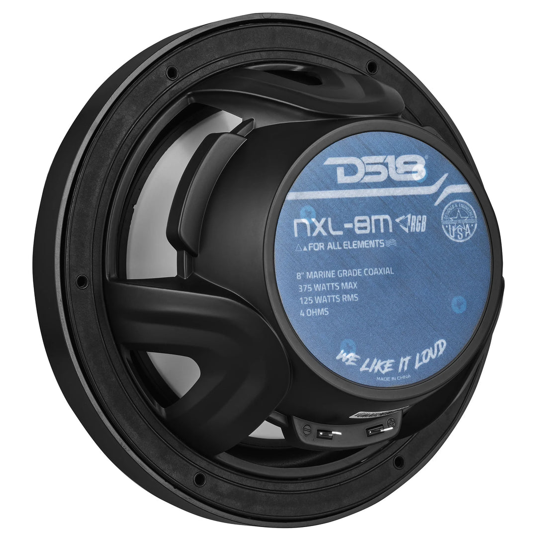 DS18 Marine Package - 4x NXL-8M 8" Coaxial Speakers with 2x NXL-10SUB 10" Subwoofers and NXL-X1200.5D 5-Channel Amplifier