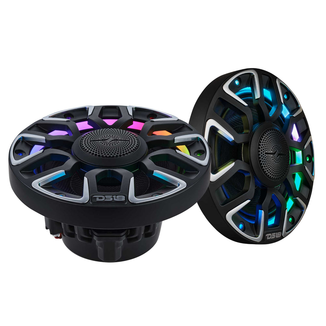 DS18 NVY 6.5” Neodymium Marine Speakers with LEDs - 200 Watts Rms 4-ohm