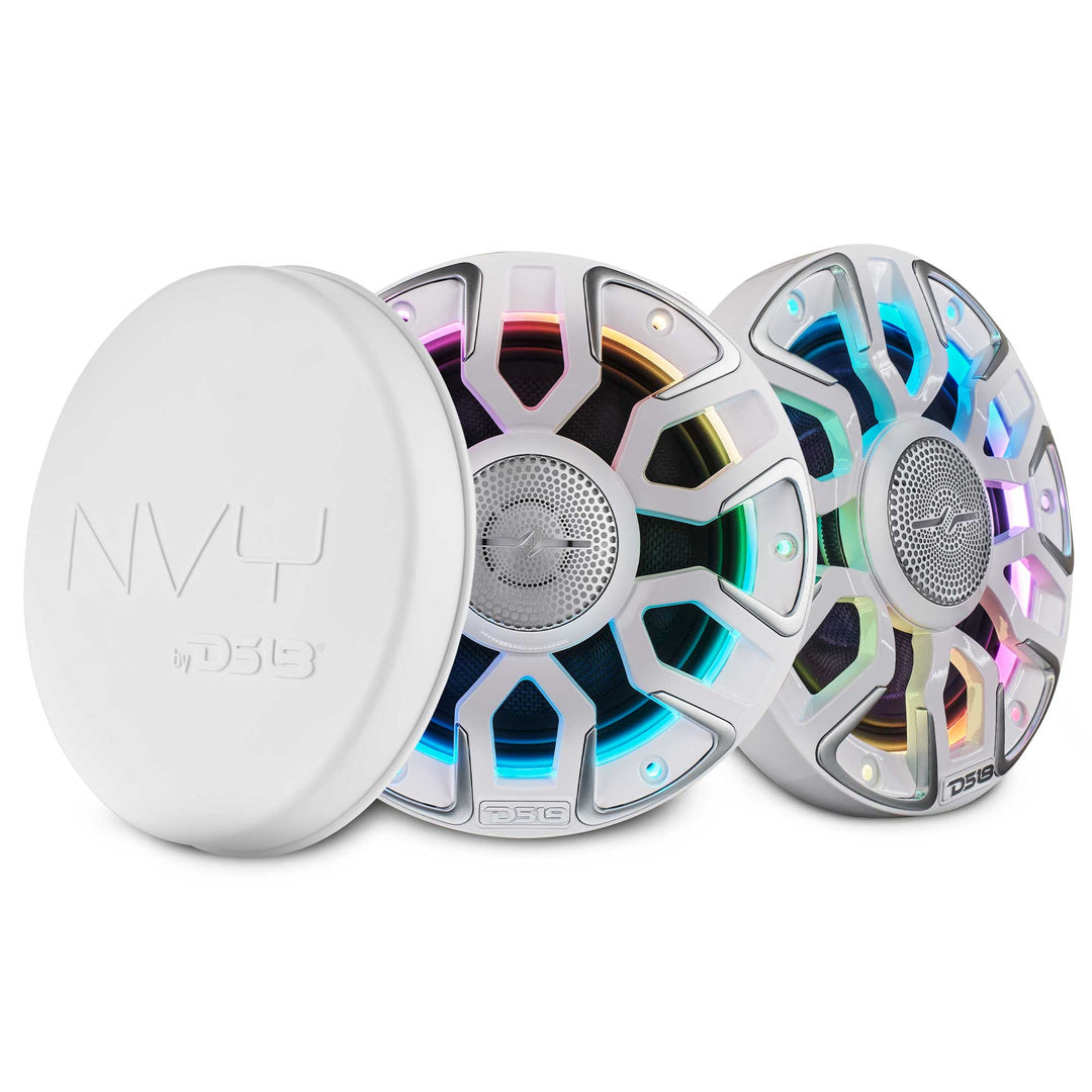 DS18 NVY 6.5” Neodymium Marine Speakers with LEDs - 200 Watts Rms 4-ohm
