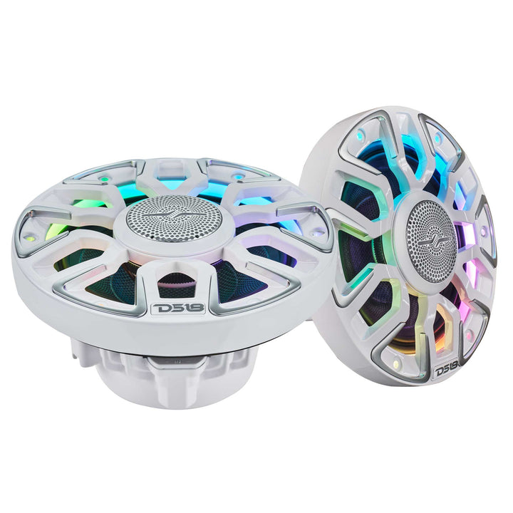 DS18 NVY 6.5” Neodymium Marine Speakers with LEDs - 200 Watts Rms 4-ohm