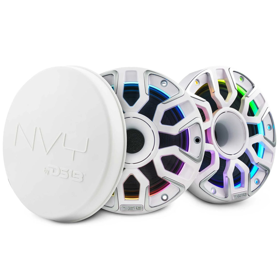 DS18 NVY-M6DC 6.5” Neodymium Hybrid Marine Speakers with LEDs - 200 Watts Rms 4-ohm