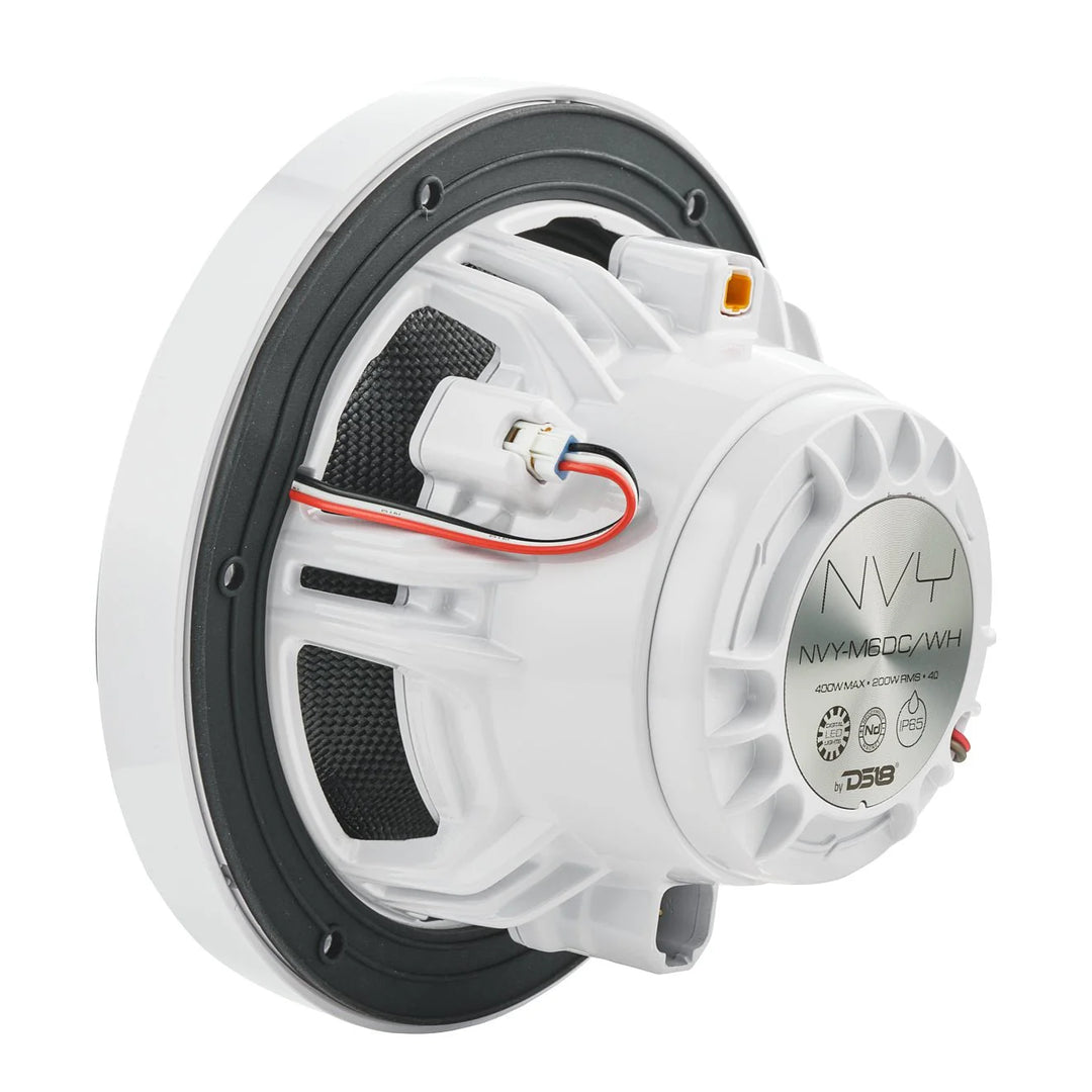 DS18 NVY-M6DC 6.5” Neodymium Hybrid Marine Speakers with LEDs - 200 Watts Rms 4-ohm