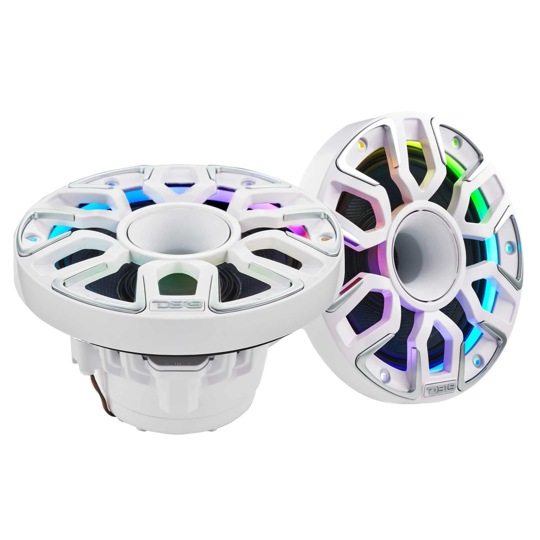 DS18 NVY-M6DC 6.5” Neodymium Hybrid Marine Speakers with LEDs - 200 Watts Rms 4-ohm