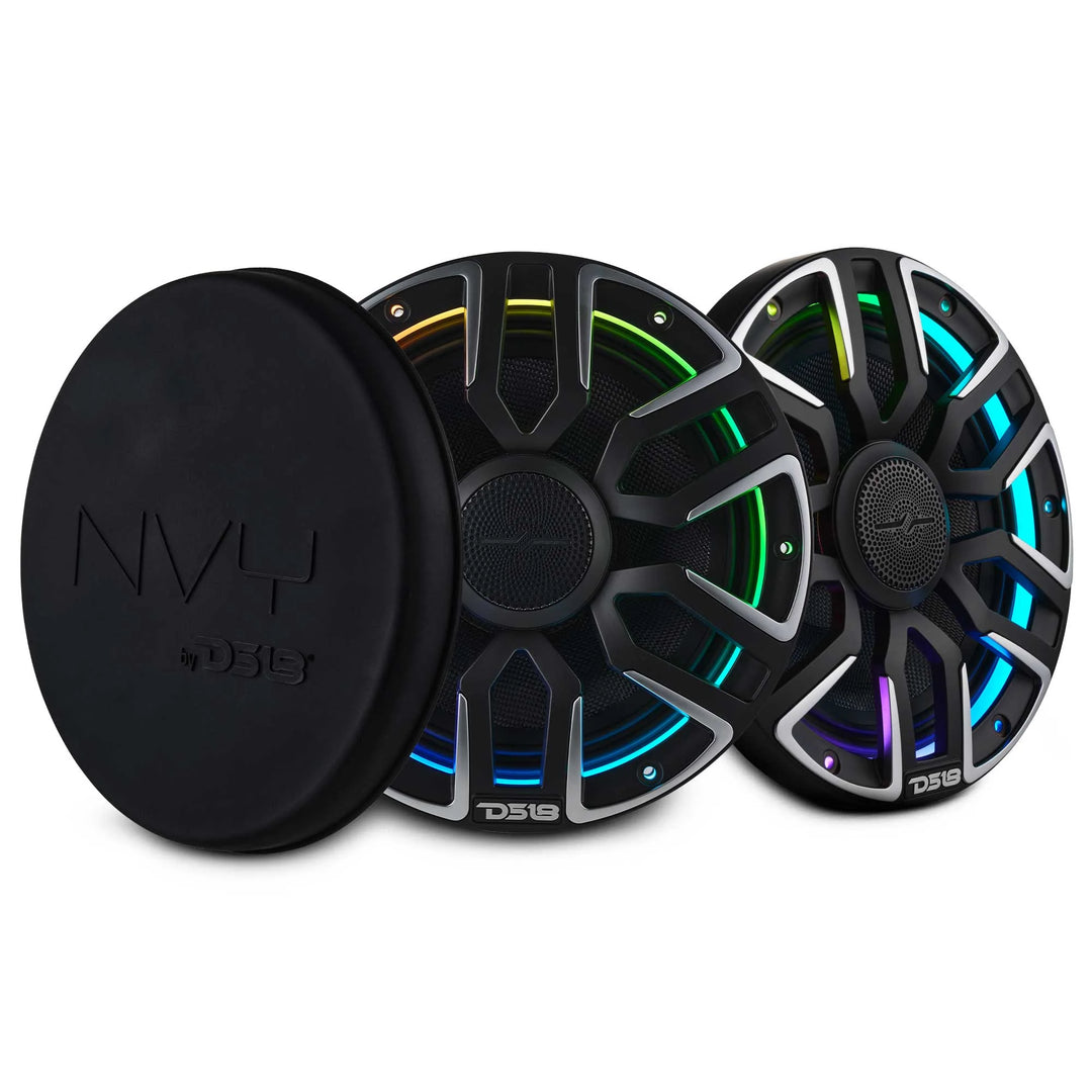 DS18 NVY 8” Neodymium Marine Speakers with LEDs - 200 Watts Rms 4-ohm