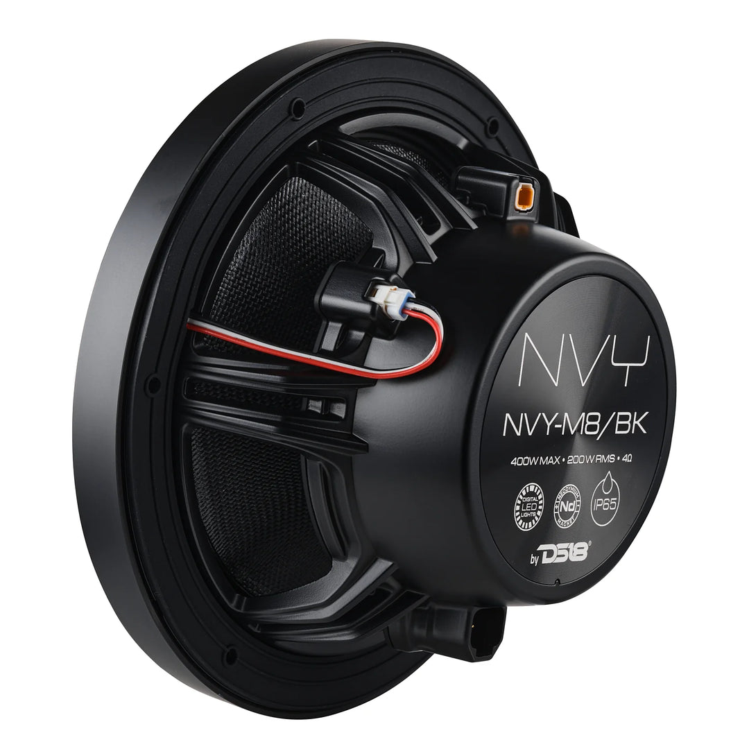 DS18 NVY 8” Neodymium Marine Speakers with LEDs - 200 Watts Rms 4-ohm