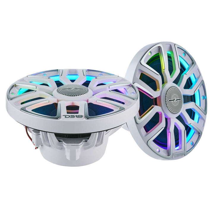 DS18 NVY 8” Neodymium Marine Speakers with LEDs - 200 Watts Rms 4-ohm
