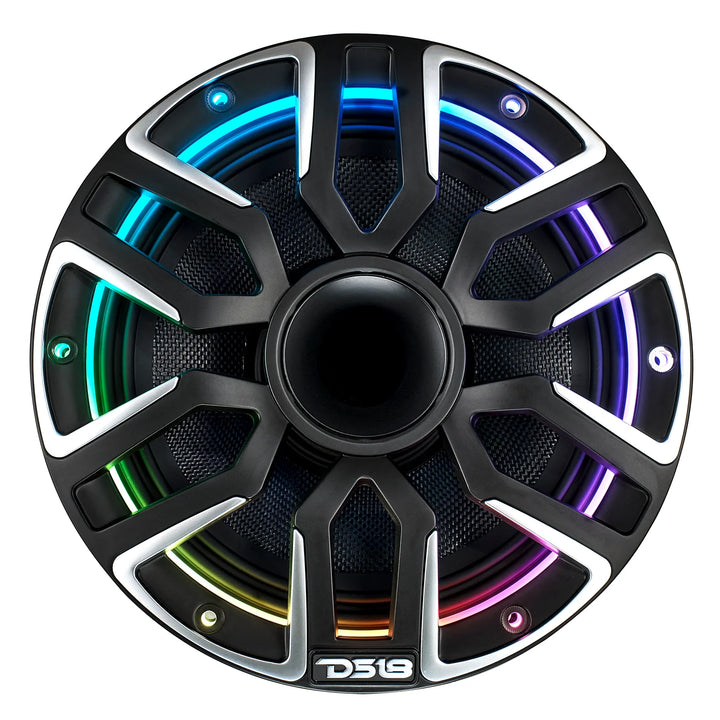 DS18 NVY-M8DC 8” Neodymium Hybrid Marine Speakers with LEDs - 200 Watts Rms 4-ohm