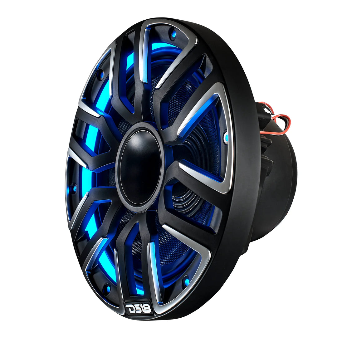 DS18 NVY-M8DC 8” Neodymium Hybrid Marine Speakers with LEDs - 200 Watts Rms 4-ohm