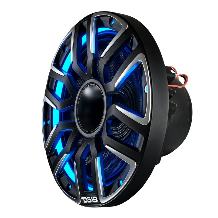 DS18 NVY-M8DC 8” Neodymium Hybrid Marine Speakers with LEDs - 200 Watts Rms 4-ohm