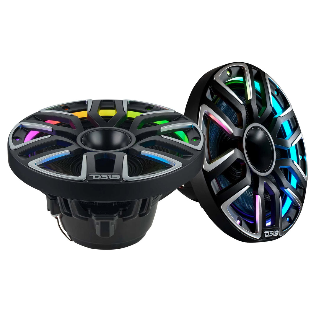 DS18 NVY-M8DC 8” Neodymium Hybrid Marine Speakers with LEDs - 200 Watts Rms 4-ohm