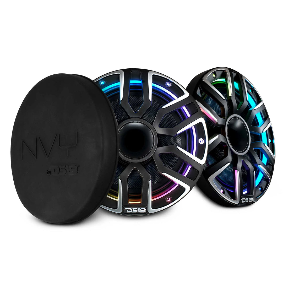 DS18 NVY-M8DC 8” Neodymium Hybrid Marine Speakers with LEDs - 200 Watts Rms 4-ohm