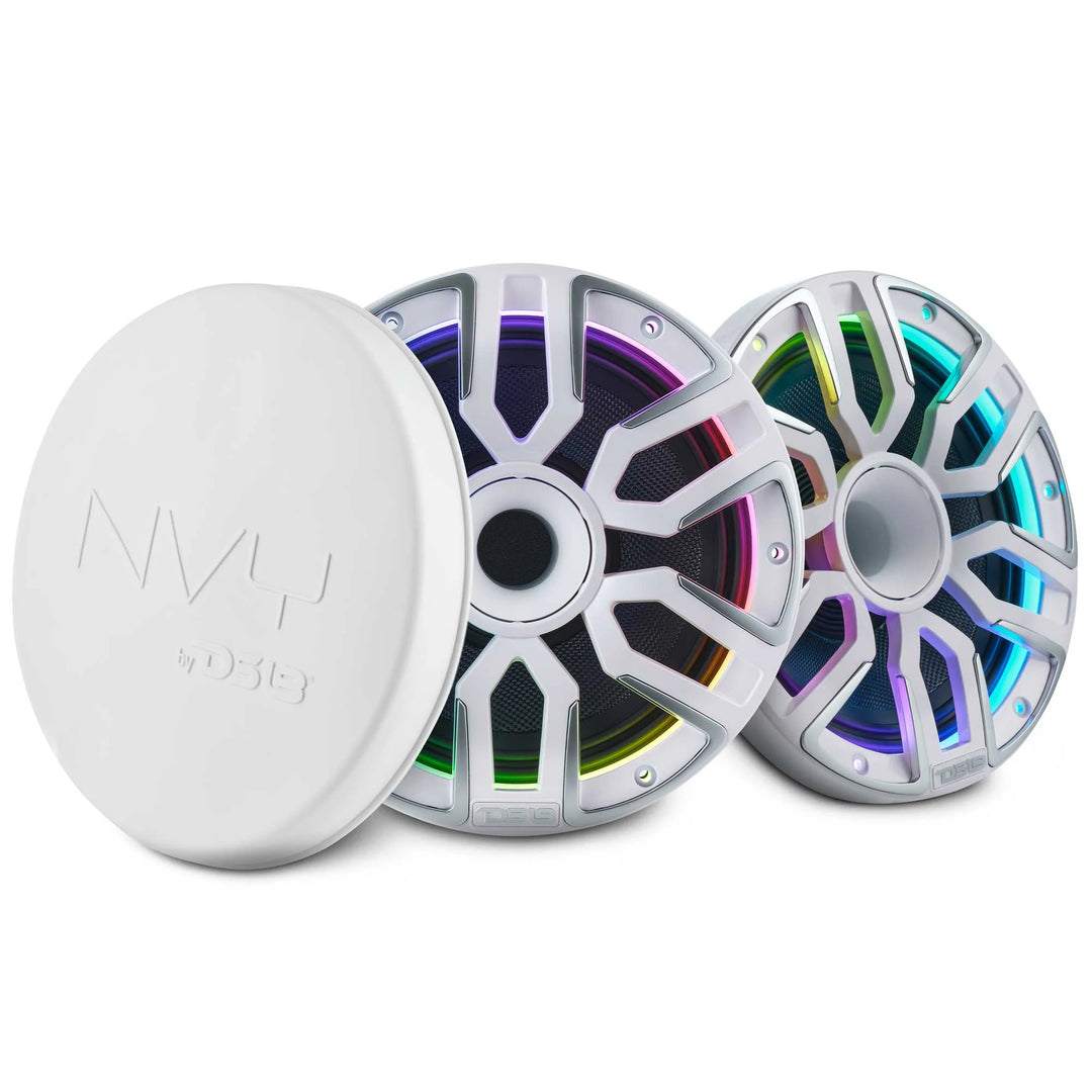 DS18 NVY-M8DC 8” Neodymium Hybrid Marine Speakers with LEDs - 200 Watts Rms 4-ohm
