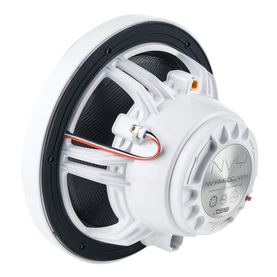 DS18 NVY-M8DC 8” Neodymium Hybrid Marine Speakers with LEDs - 200 Watts Rms 4-ohm