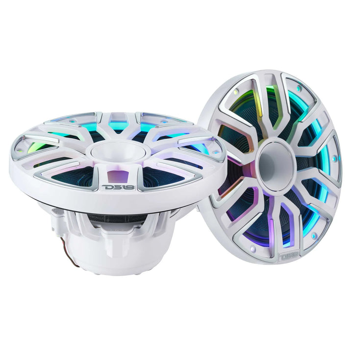 DS18 NVY-M8DC 8” Neodymium Hybrid Marine Speakers with LEDs - 200 Watts Rms 4-ohm