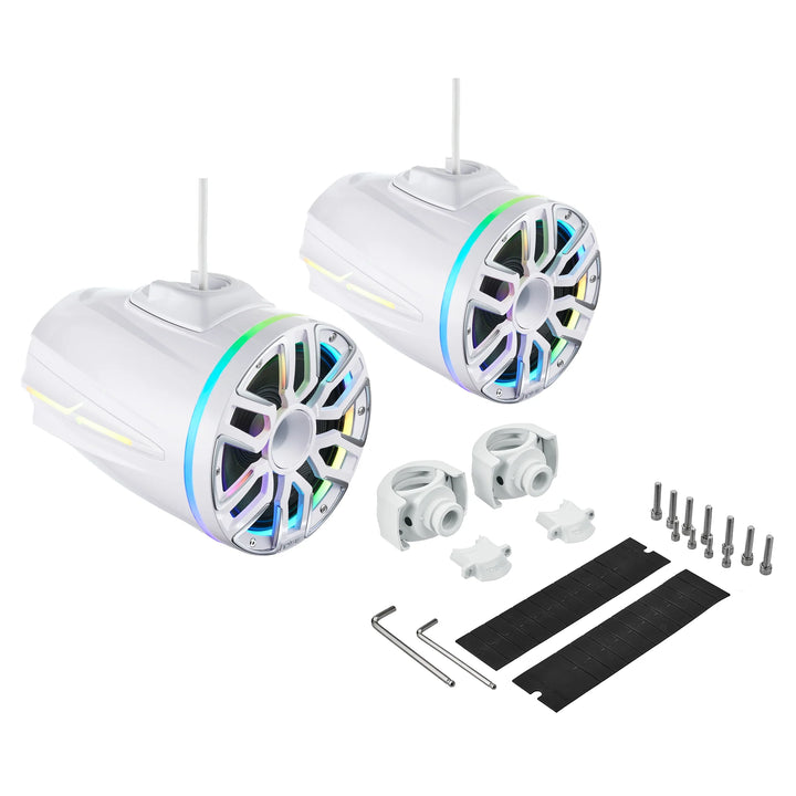 DS18 NVY-M8DTP 8" Tower Speaker Pods with LEDs - 200 Watts Rms 4-ohm