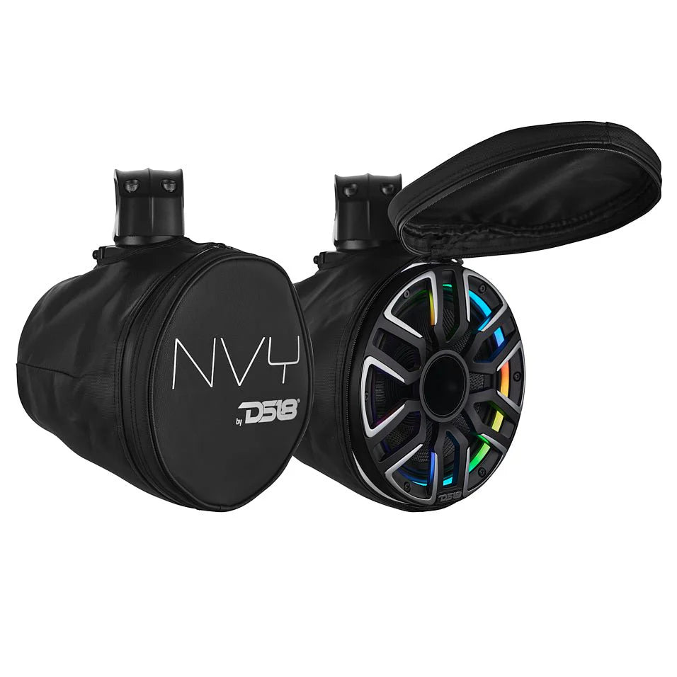 DS18 NVY-M8DTPS 8" Slim Tower Speaker Pods with LEDs - 200 Watts Rms 4-ohm