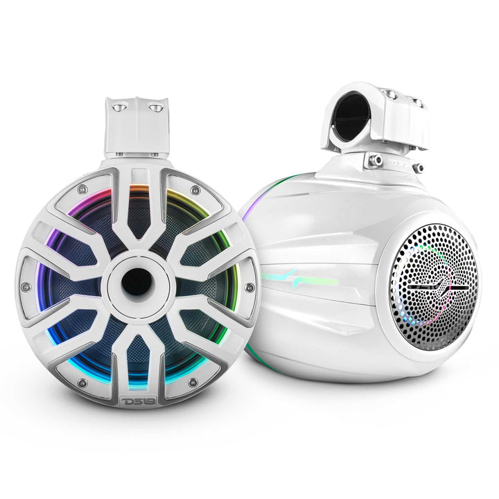 DS18 NVY-M8DTPS 8" Slim Tower Speaker Pods with LEDs - 200 Watts Rms 4-ohm