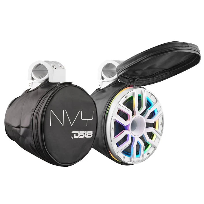 DS18 NVY-M8DTPS 8" Slim Tower Speaker Pods with LEDs - 200 Watts Rms 4-ohm