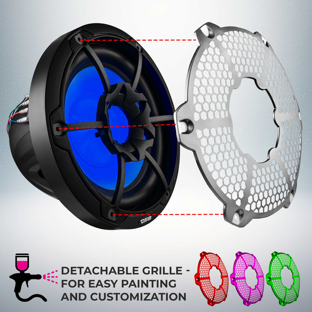 DS18 NXL-10SUB 10" Marine Subwoofer with LEDs - 300 Watts Rms 4-ohm SVC