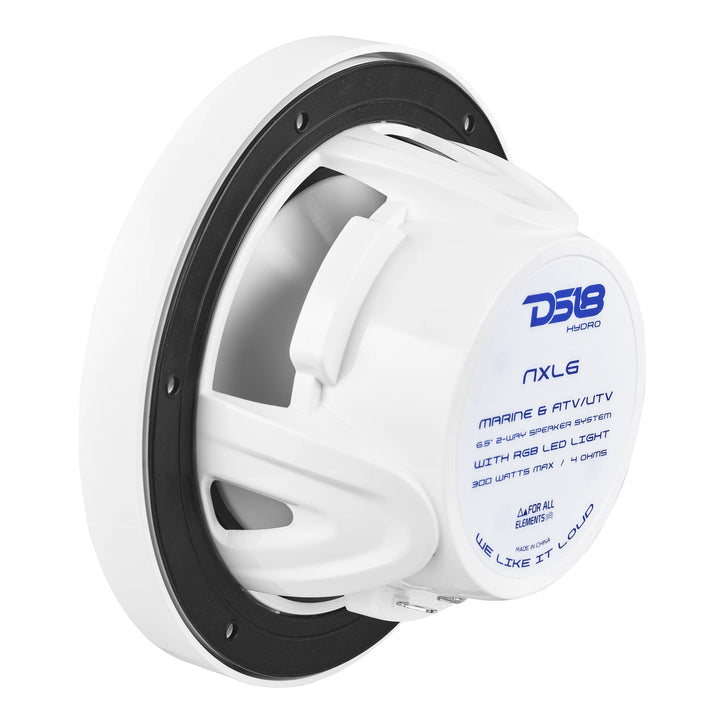 DS18 NXL-6 6.5" 2-Way Marine Speakers with LEDs - 100 Watts Rms 4-ohm