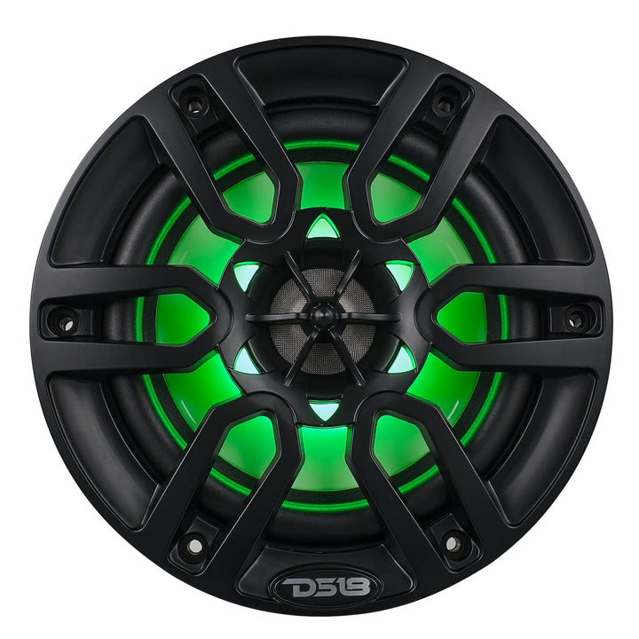 DS18 NXL-6/BK 6.5" 2-Way Marine Speakers with LEDs - 100 Watts Rms 4-ohm