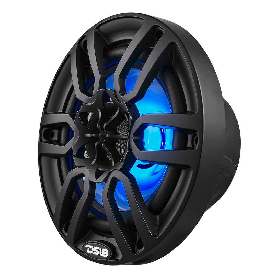 DS18 NXL-6/BK 6.5" 2-Way Marine Speakers with LEDs - 100 Watts Rms 4-ohm