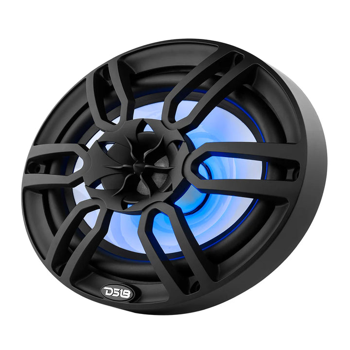 DS18 NXL-69/BK 6x9" Marine Coaxial Speakers with Built-in Tweeters and RGB LED Lights - 125 Watts Rms 4-ohm