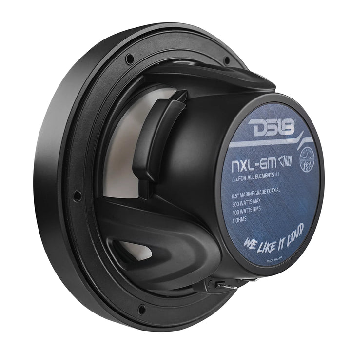 DS18 NXL-6M/BK 6.5" 2-Way Marine Speakers with LEDs - 100 Watts Rms 4-ohm