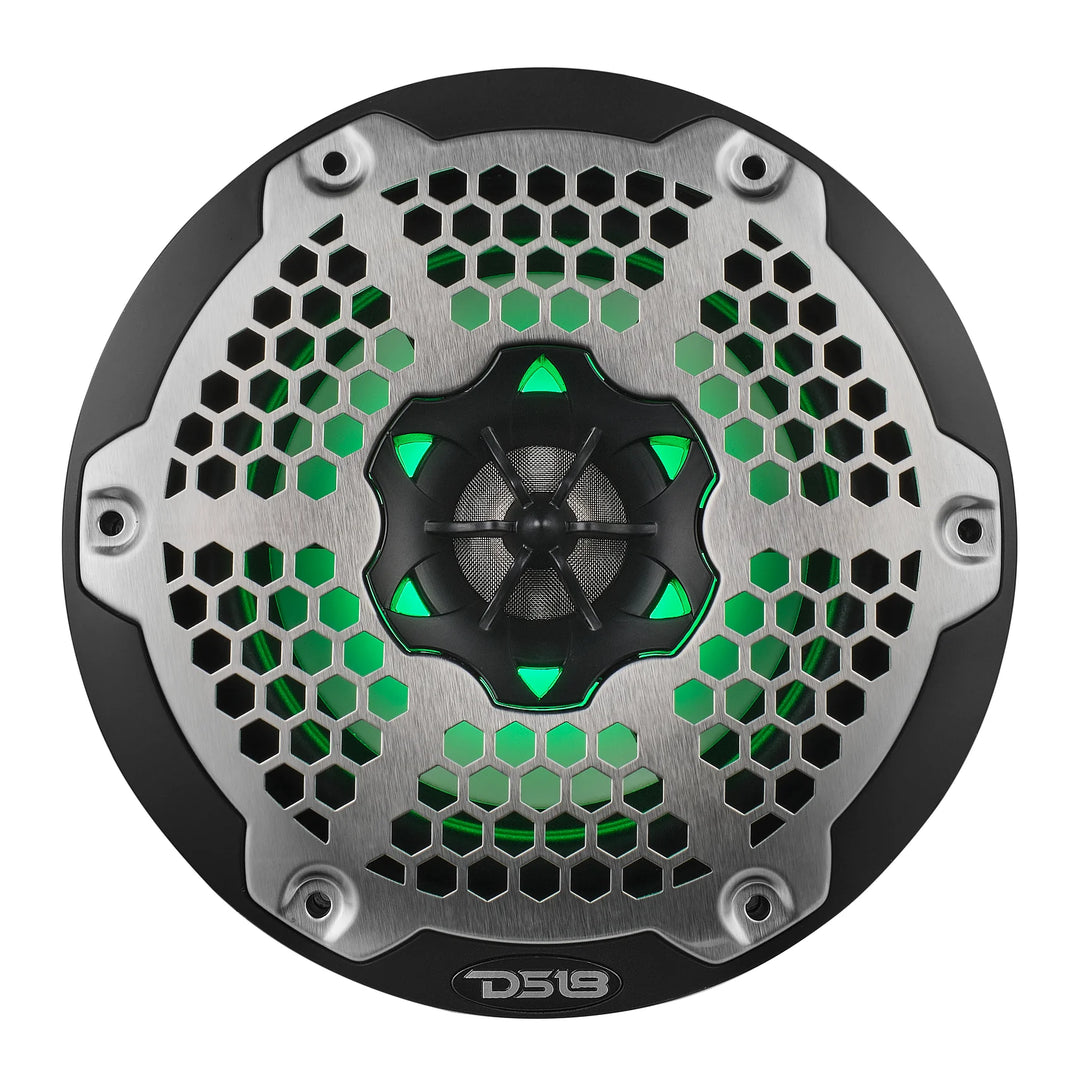 DS18 NXL-6M/BK 6.5" 2-Way Marine Speakers with LEDs - 100 Watts Rms 4-ohm