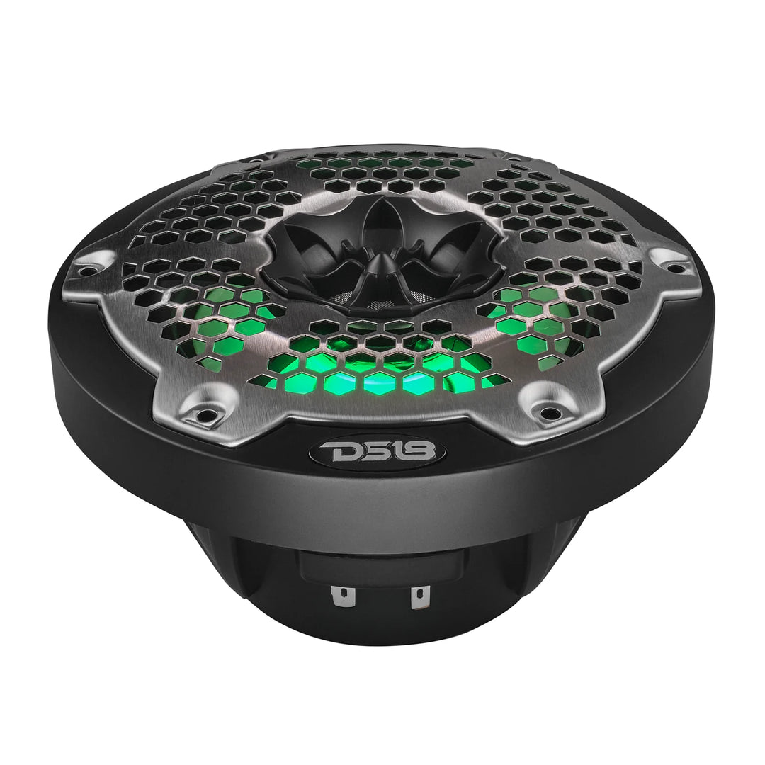 DS18 NXL-6M/BK 6.5" 2-Way Marine Speakers with LEDs - 100 Watts Rms 4-ohm