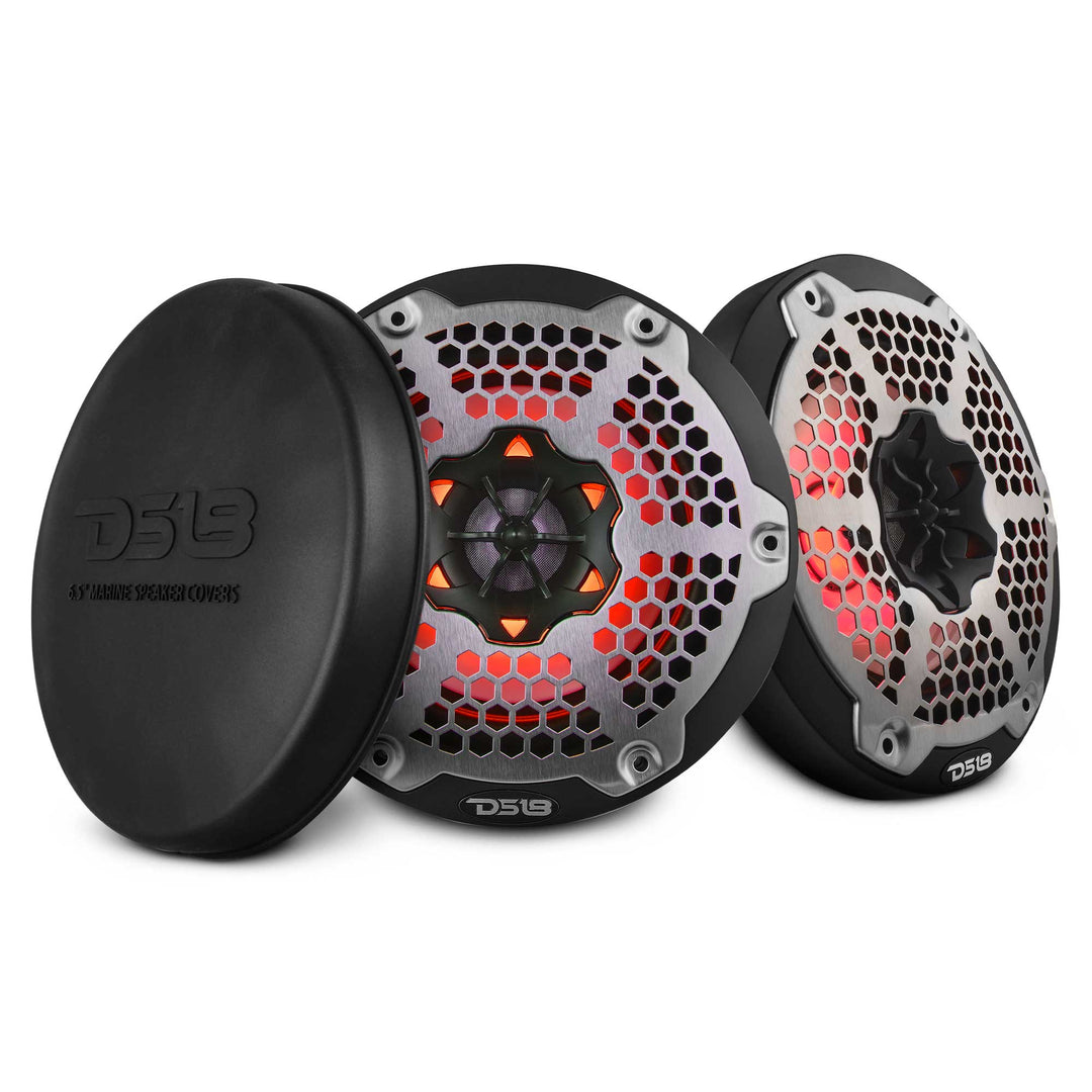 DS18 NXL-6M/BK 6.5" 2-Way Marine Speakers with LEDs - 100 Watts Rms 4-ohm