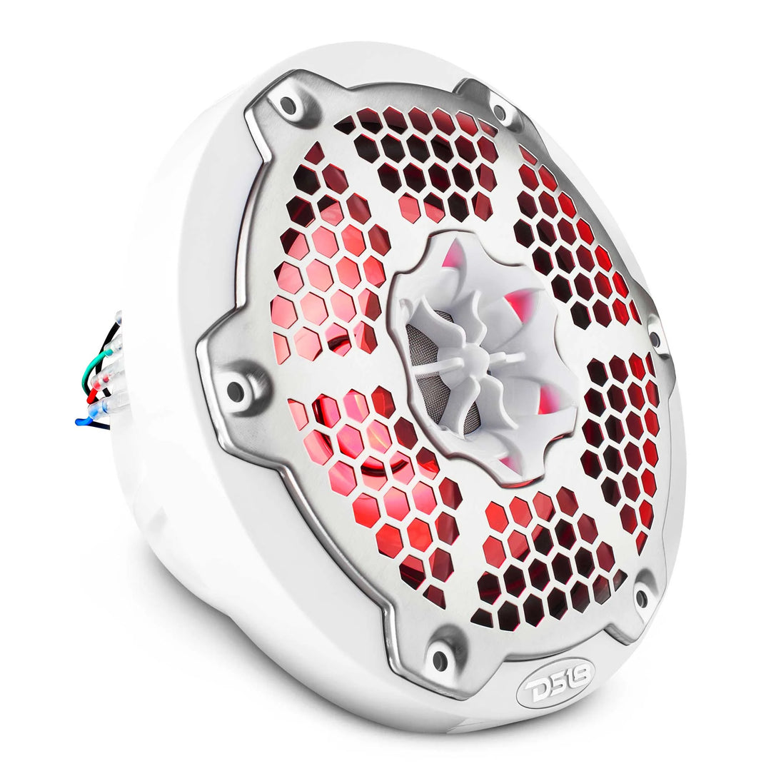 DS18 NXL-6M/WH 6.5" 2-Way Marine Speakers with LEDs - 100 Watts Rms 4-ohm
