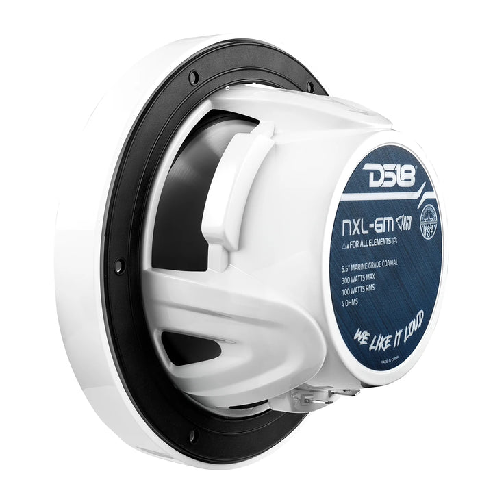 DS18 NXL-6M/WH 6.5" 2-Way Marine Speakers with LEDs - 100 Watts Rms 4-ohm