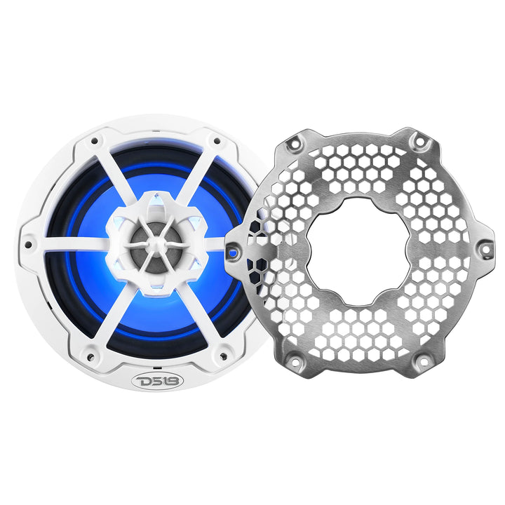 DS18 NXL-6M/WH 6.5" 2-Way Marine Speakers with LEDs - 100 Watts Rms 4-ohm