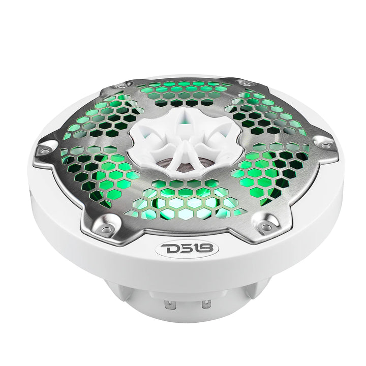 DS18 NXL-6M/WH 6.5" 2-Way Marine Speakers with LEDs - 100 Watts Rms 4-ohm
