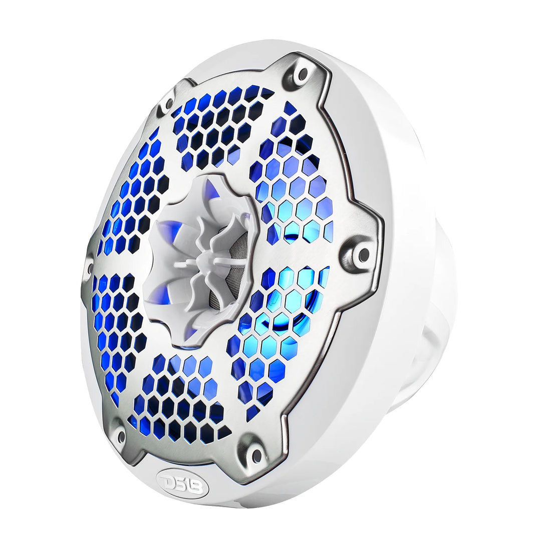 DS18 NXL-6M/WH 6.5" 2-Way Marine Speakers with LEDs - 100 Watts Rms 4-ohm
