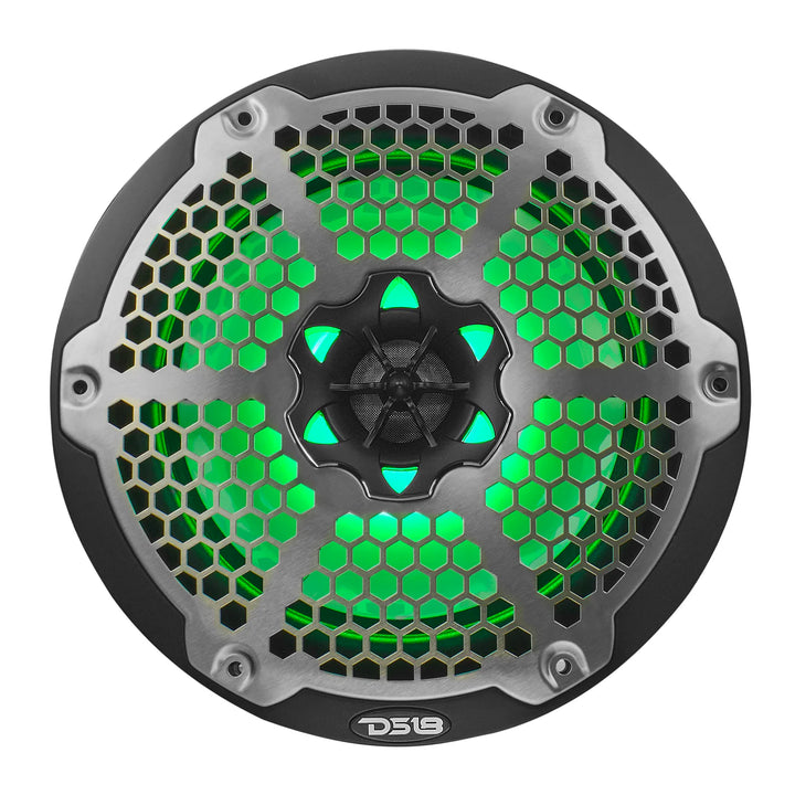DS18 NXL-8M/BK 8" 2-Way Marine Speakers with LEDs - 125 Watts Rms 4-ohm
