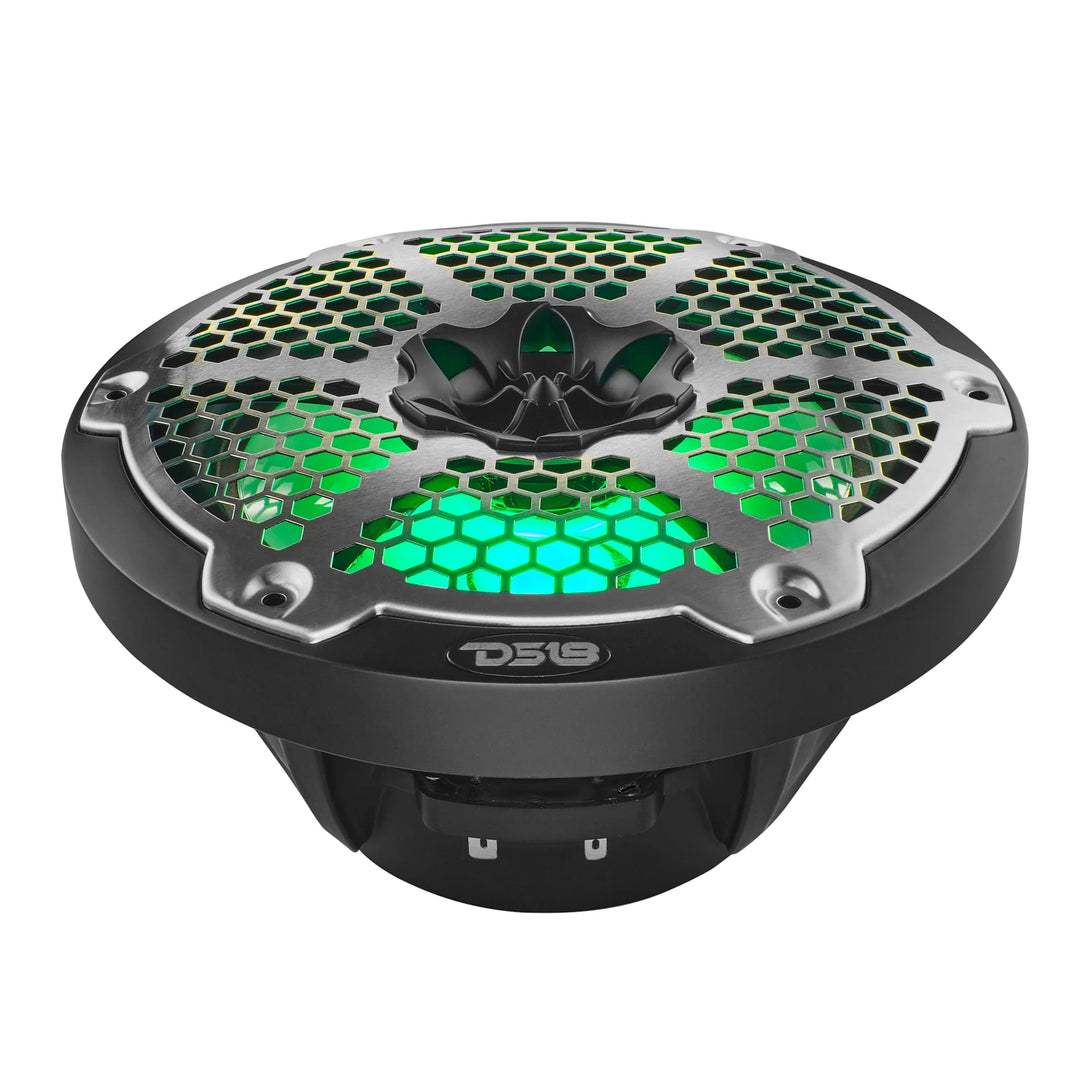 DS18 NXL-8M/BK 8" 2-Way Marine Speakers with LEDs - 125 Watts Rms 4-ohm