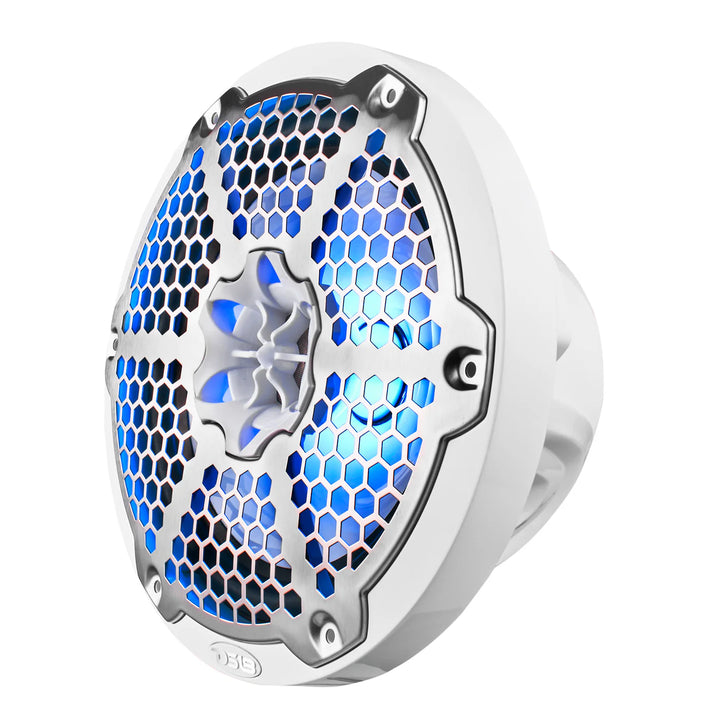 DS18 NXL-8M/WH 8" 2-Way Marine Speakers with LEDs - 125 Watts Rms 4-ohm