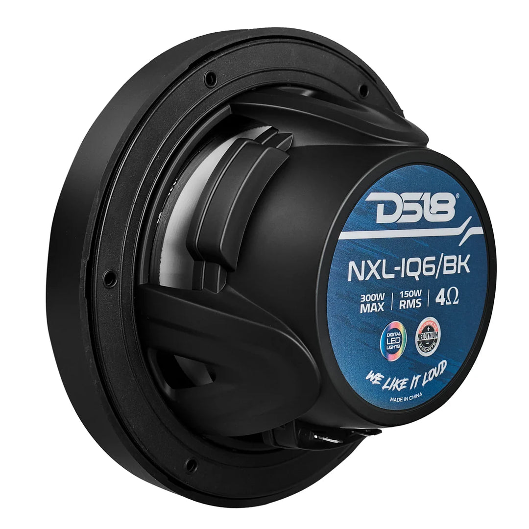 DS18 Marine Bundle - 4x NXL-IQ6 6.5" 2-Way Speakers with NXL-M4 4-Channel Amplifier