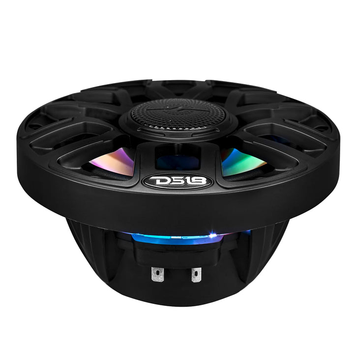 DS18 NXL-IQ6/BK 6.5" 2-Way Marine Coaxial Speakers with Integrated Dream RGB LED Lights - 150 Watts Rms 4-ohm