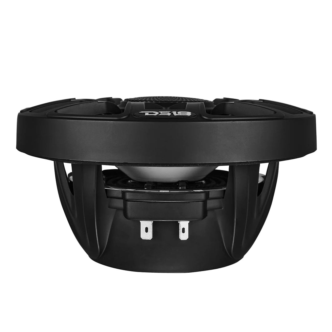 DS18 NXL-IQ6/BK 6.5" 2-Way Marine Coaxial Speakers with Integrated Dream RGB LED Lights - 150 Watts Rms 4-ohm