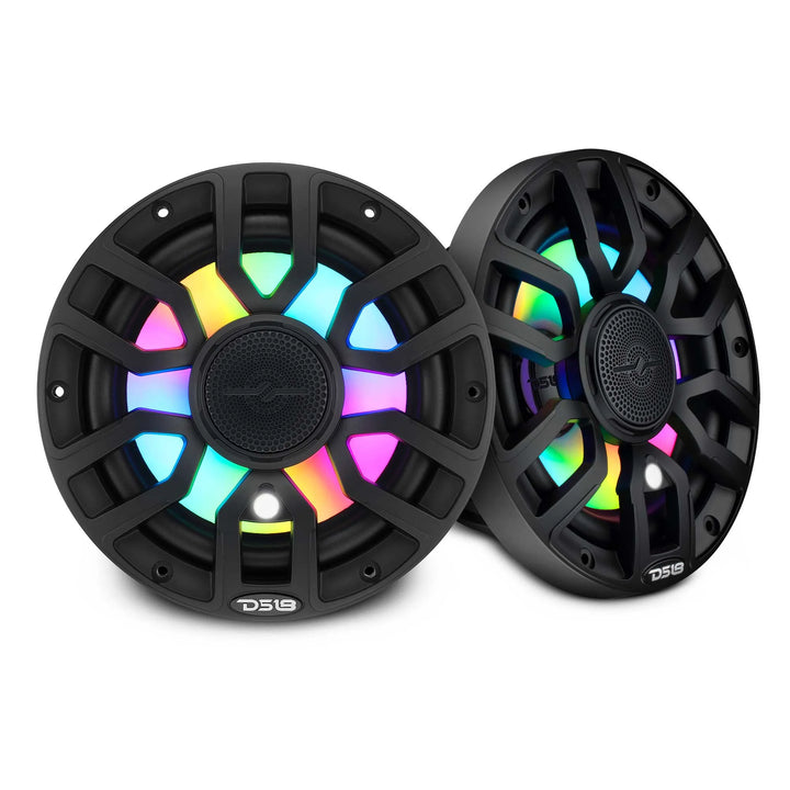 DS18 NXL-IQ7.7/BK 7.7" 2-Way Marine Speakers with LEDs - 175 Watts Rms 4-ohm