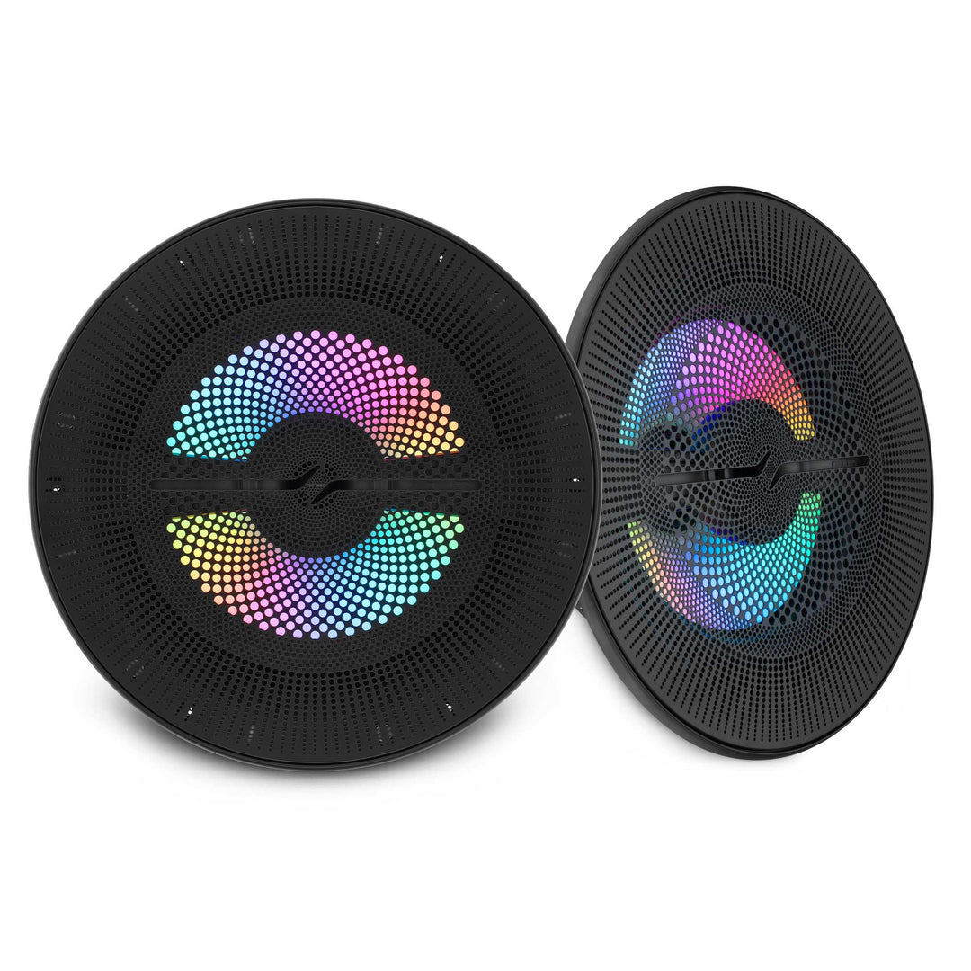 DS18 NXL-LXY8/BK 8" 2-Way Marine Speakers with LEDs - 175 Watts Rms 4-ohm