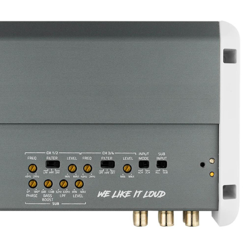 Amplificador marino DS18 NXL-M5 de 5 canales Clase D - 4 x 150 vatios Rms a 4 ohmios + 600 vatios Rms a 2 ohmios