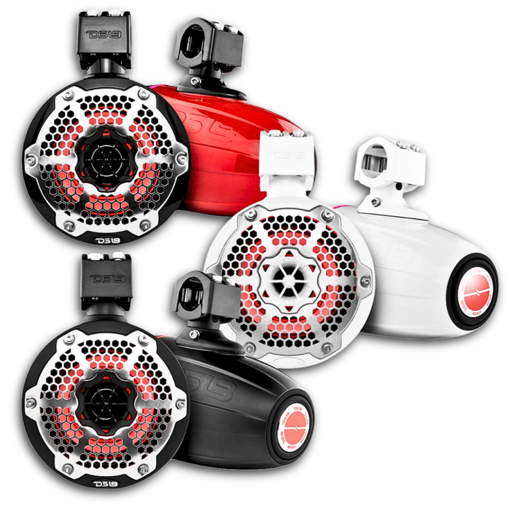 DS18 NXL-X6TPNEO Altavoces tipo torre marinos de neodimio de 6,5" con radiadores pasivos incorporados - 150 vatios Rms 4 ohmios